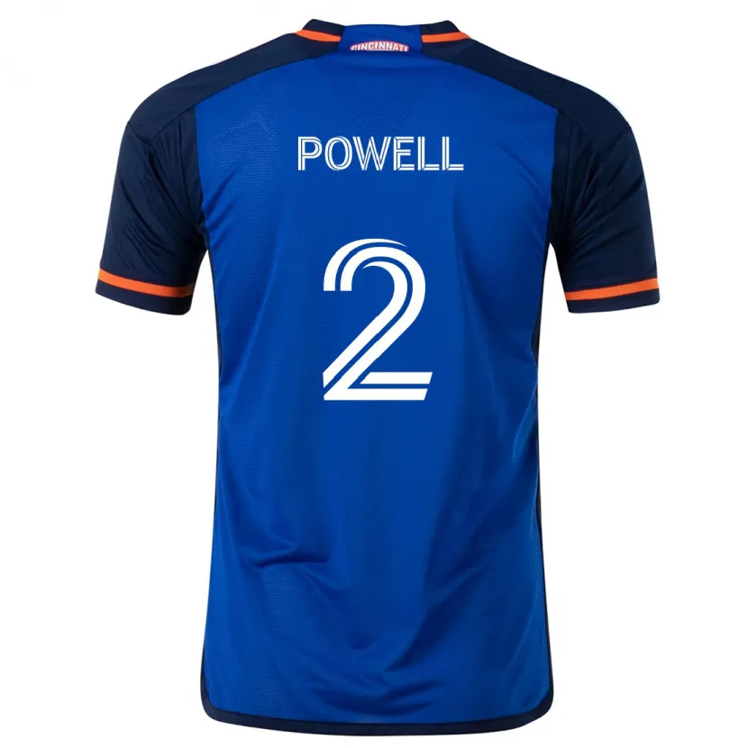 Danxen Niño Camiseta Alvas Powell #2 Azul Blanco 1ª Equipación 2024/25 La Camisa