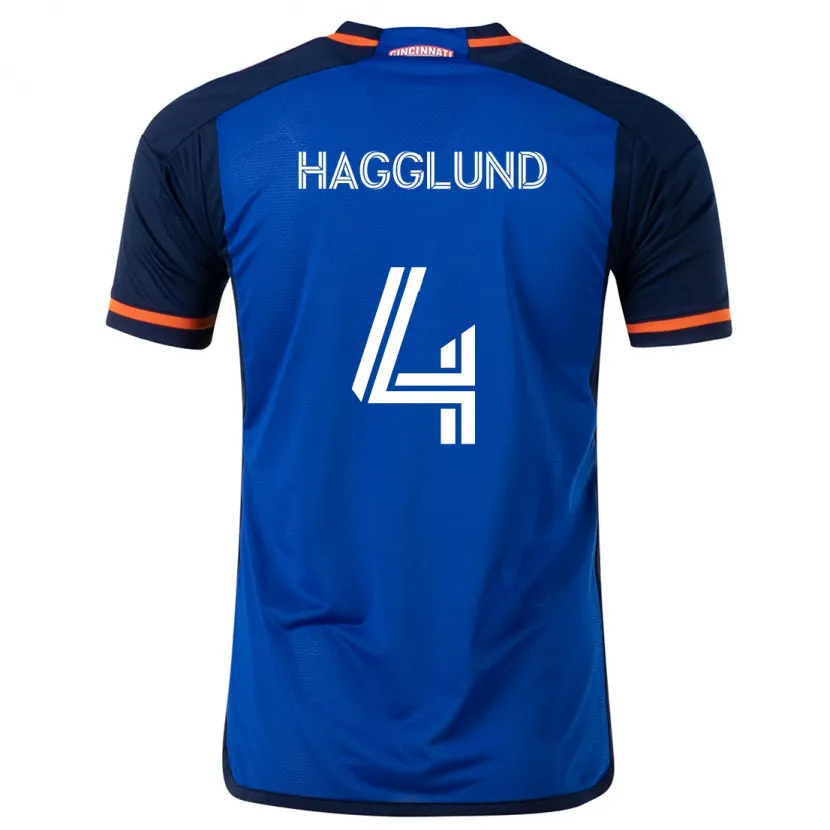 Danxen Niño Camiseta Nick Hagglund #4 Azul Blanco 1ª Equipación 2024/25 La Camisa