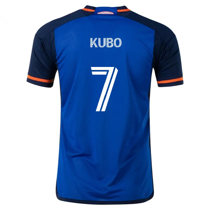 Danxen Niño Camiseta Yuya Kubo #7 Azul Blanco 1ª Equipación 2024/25 La Camisa