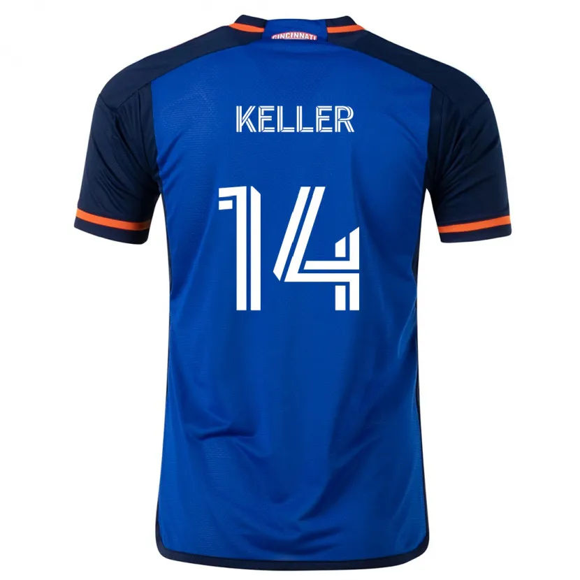 Danxen Niño Camiseta Kipp Keller #14 Azul Blanco 1ª Equipación 2024/25 La Camisa