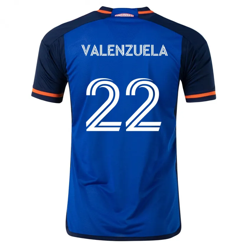 Danxen Niño Camiseta Gerardo Valenzuela #22 Azul Blanco 1ª Equipación 2024/25 La Camisa