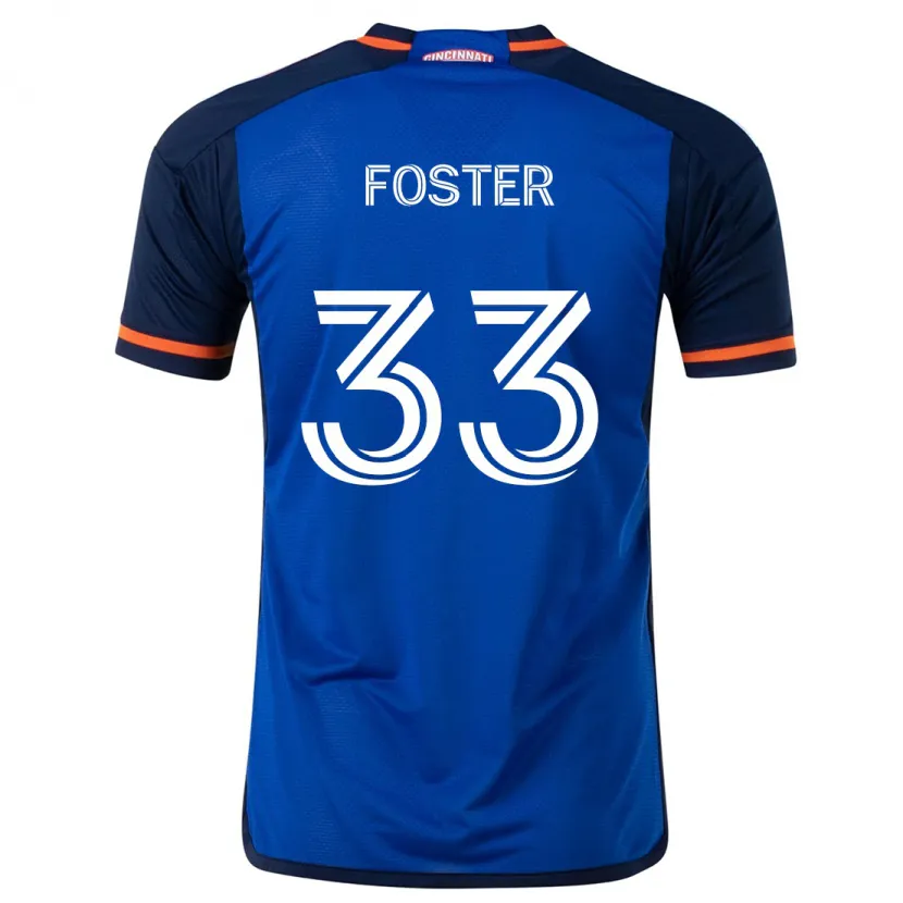 Danxen Niño Camiseta Isaiah Foster #33 Azul Blanco 1ª Equipación 2024/25 La Camisa