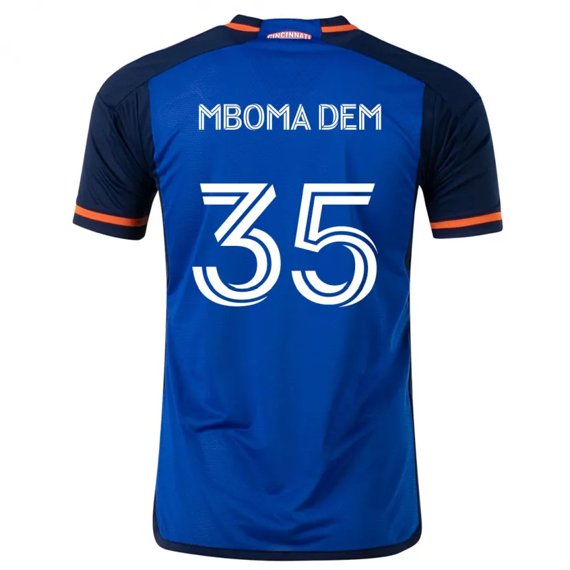 Danxen Niño Camiseta Kenji Mboma Dem #35 Azul Blanco 1ª Equipación 2024/25 La Camisa