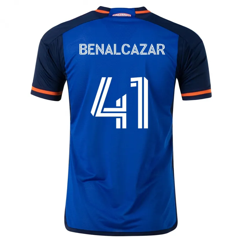 Danxen Niño Camiseta Nico Benalcázar #41 Azul Blanco 1ª Equipación 2024/25 La Camisa