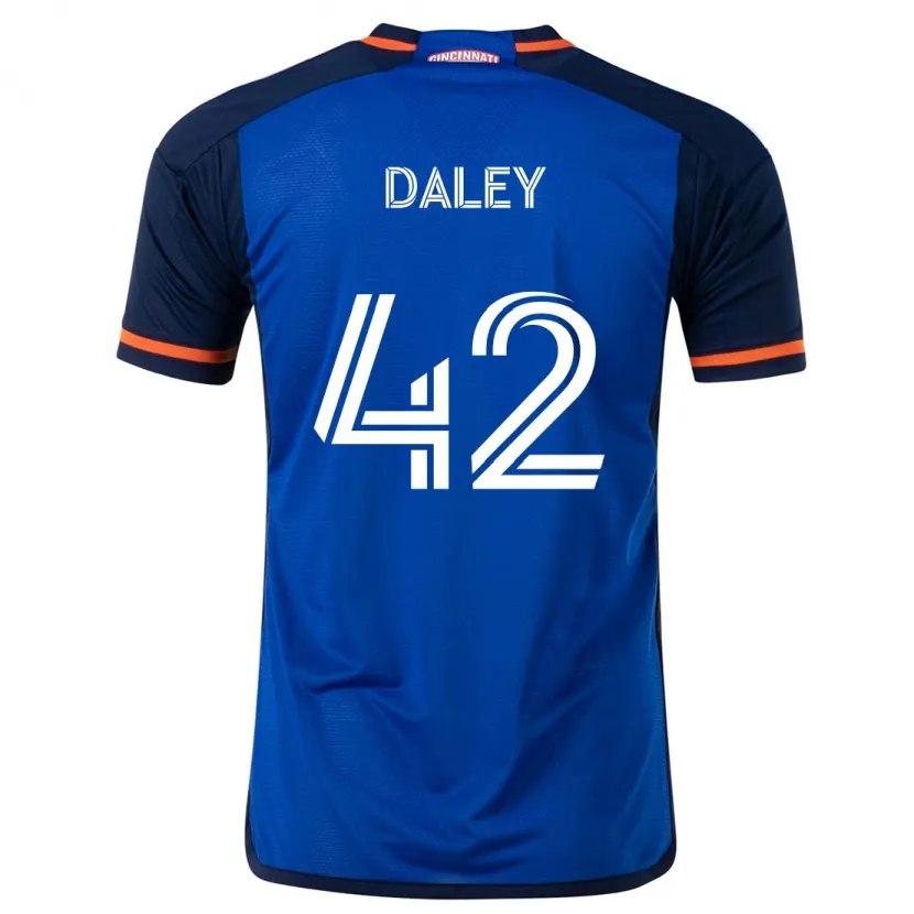 Danxen Niño Camiseta Amir Daley #42 Azul Blanco 1ª Equipación 2024/25 La Camisa