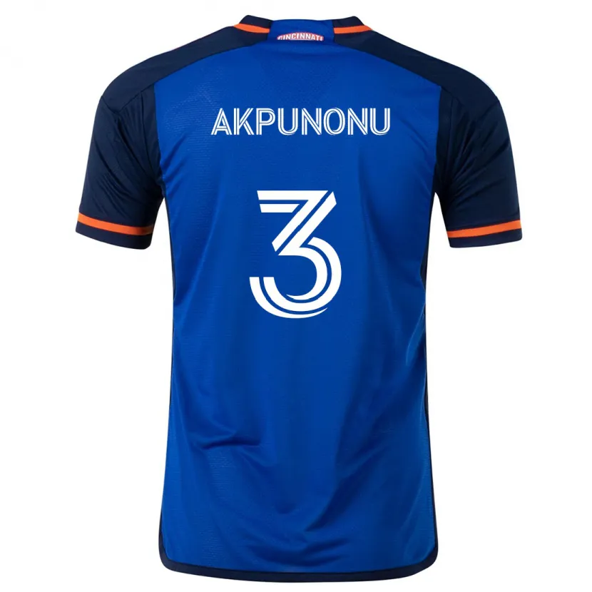 Danxen Niño Camiseta Joey Akpunonu #3 Azul Blanco 1ª Equipación 2024/25 La Camisa