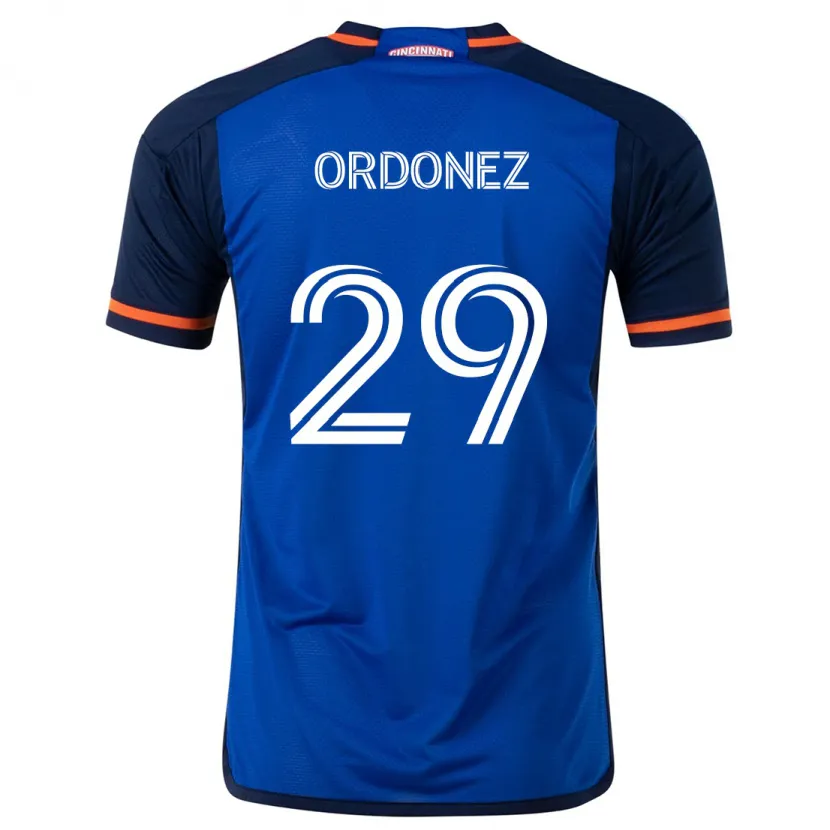 Danxen Niño Camiseta Arquímides Ordóñez #29 Azul Blanco 1ª Equipación 2024/25 La Camisa