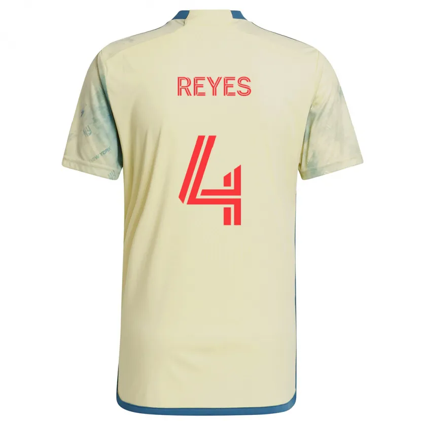 Danxen Niño Camiseta Andrés Reyes #4 Amarillo Rojo Azul 1ª Equipación 2024/25 La Camisa