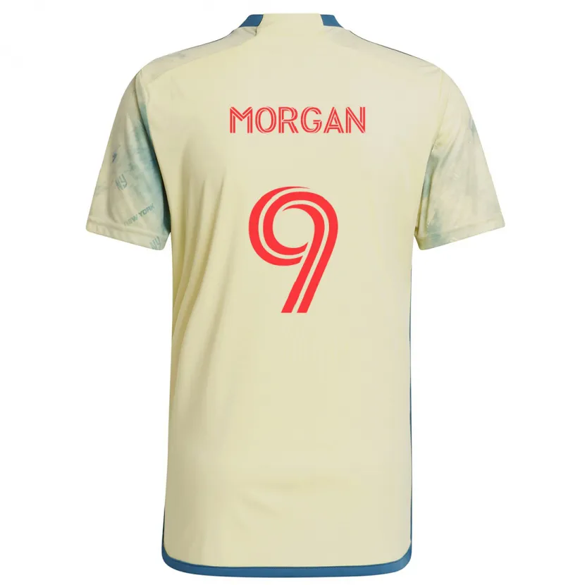 Danxen Niño Camiseta Lewis Morgan #9 Amarillo Rojo Azul 1ª Equipación 2024/25 La Camisa