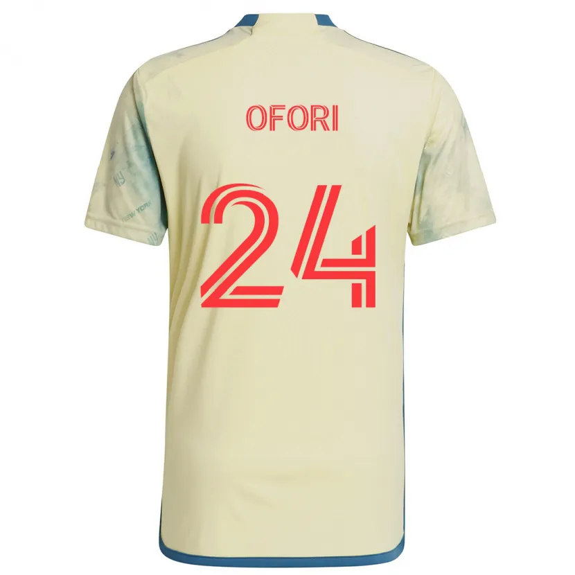 Danxen Niño Camiseta Curtis Ofori #24 Amarillo Rojo Azul 1ª Equipación 2024/25 La Camisa