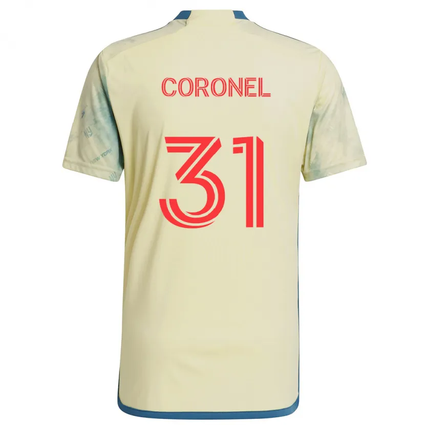 Danxen Niño Camiseta Carlos Coronel #31 Amarillo Rojo Azul 1ª Equipación 2024/25 La Camisa