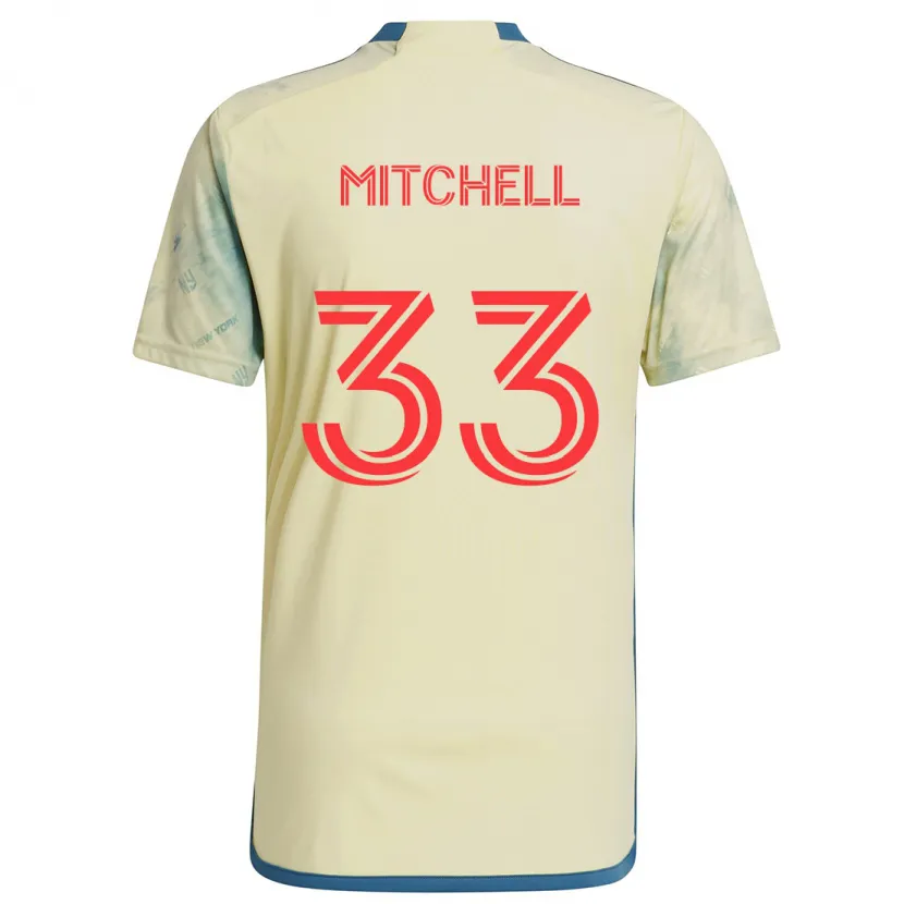 Danxen Niño Camiseta Roald Mitchell #33 Amarillo Rojo Azul 1ª Equipación 2024/25 La Camisa