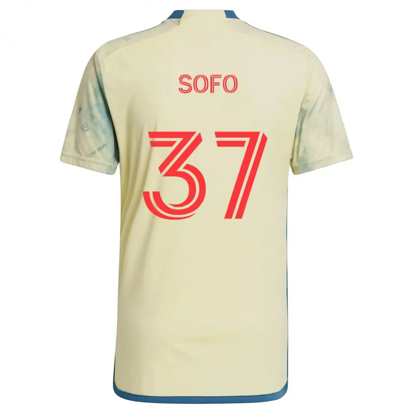 Danxen Niño Camiseta Mohammed Sofo #37 Amarillo Rojo Azul 1ª Equipación 2024/25 La Camisa