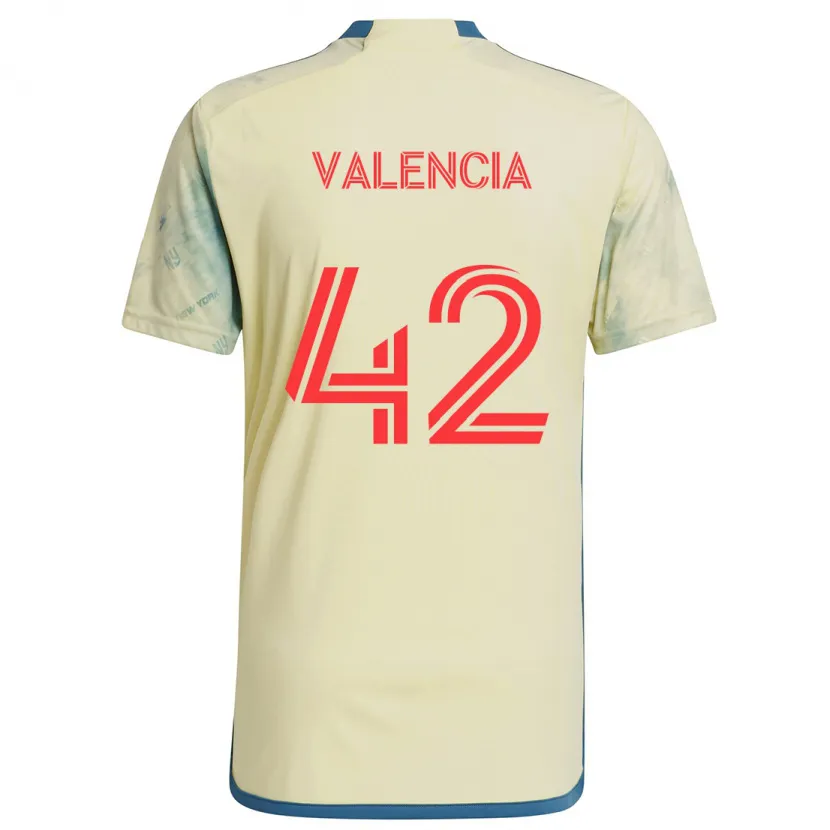 Danxen Niño Camiseta Omar Valencia #42 Amarillo Rojo Azul 1ª Equipación 2024/25 La Camisa