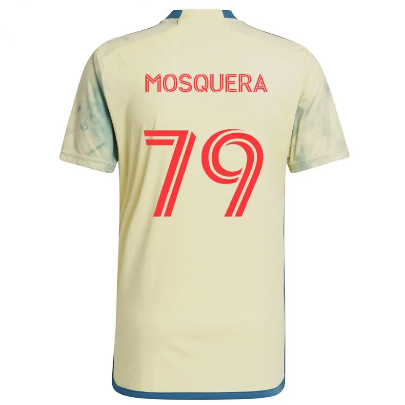 Danxen Niño Camiseta Rafael Mosquera #79 Amarillo Rojo Azul 1ª Equipación 2024/25 La Camisa