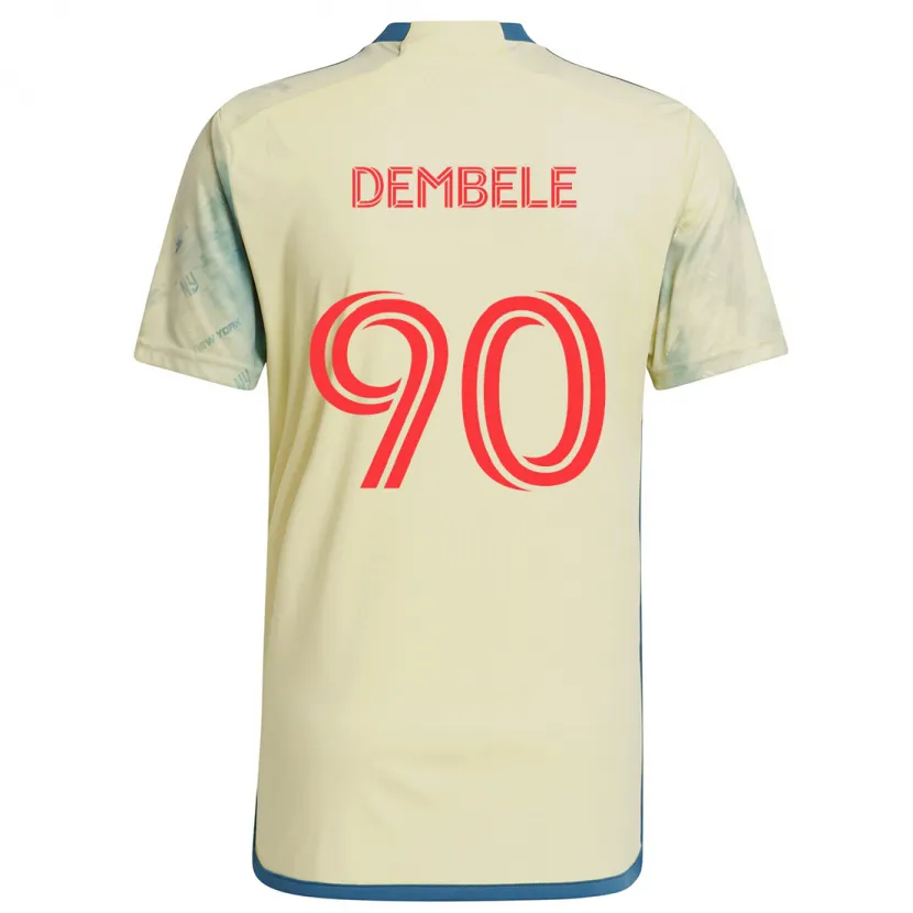 Danxen Niño Camiseta Malick Dembele #90 Amarillo Rojo Azul 1ª Equipación 2024/25 La Camisa