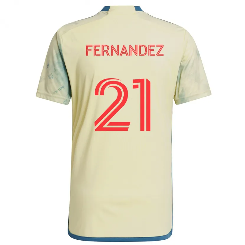 Danxen Niño Camiseta Omir Fernandez #21 Amarillo Rojo Azul 1ª Equipación 2024/25 La Camisa