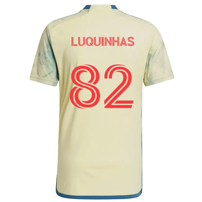 Danxen Niño Camiseta Luquinhas #82 Amarillo Rojo Azul 1ª Equipación 2024/25 La Camisa