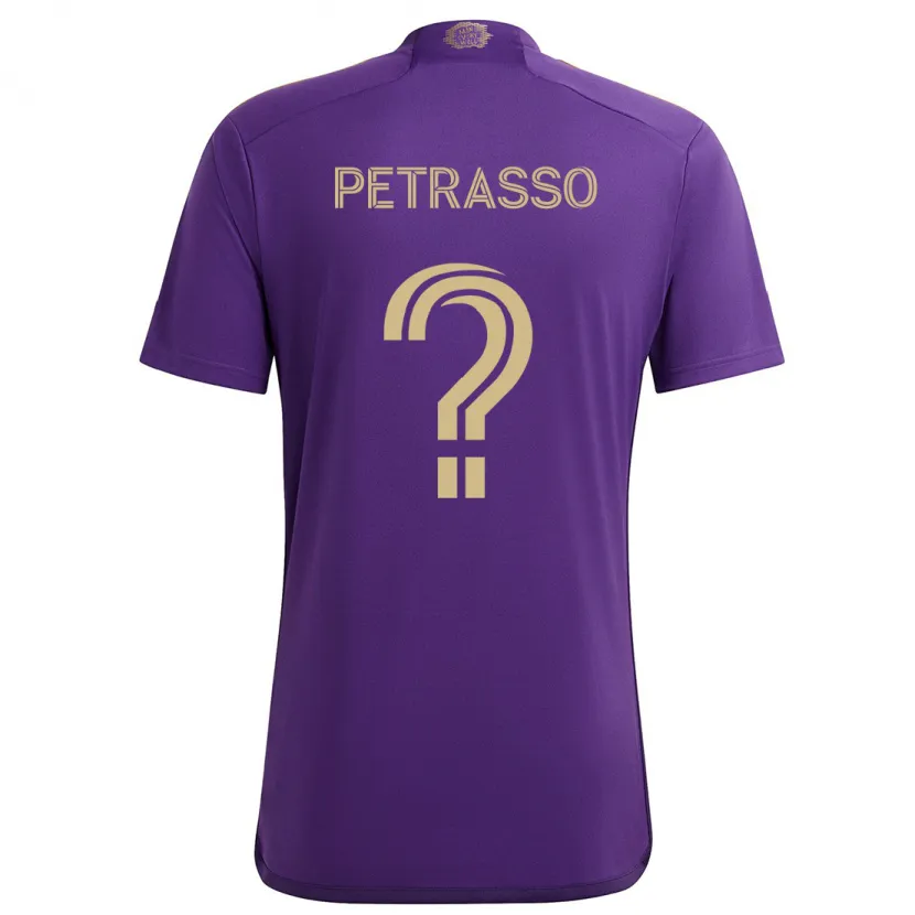 Danxen Niño Camiseta Luca Petrasso #0 Púrpura Amarillo 1ª Equipación 2024/25 La Camisa