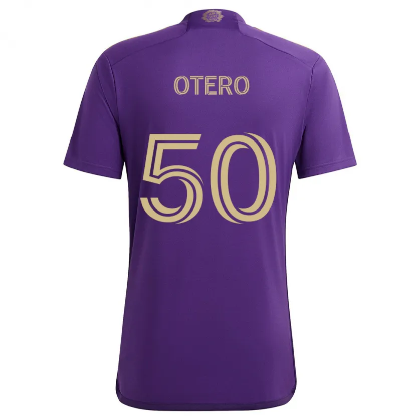 Danxen Niño Camiseta Javier Otero #50 Púrpura Amarillo 1ª Equipación 2024/25 La Camisa