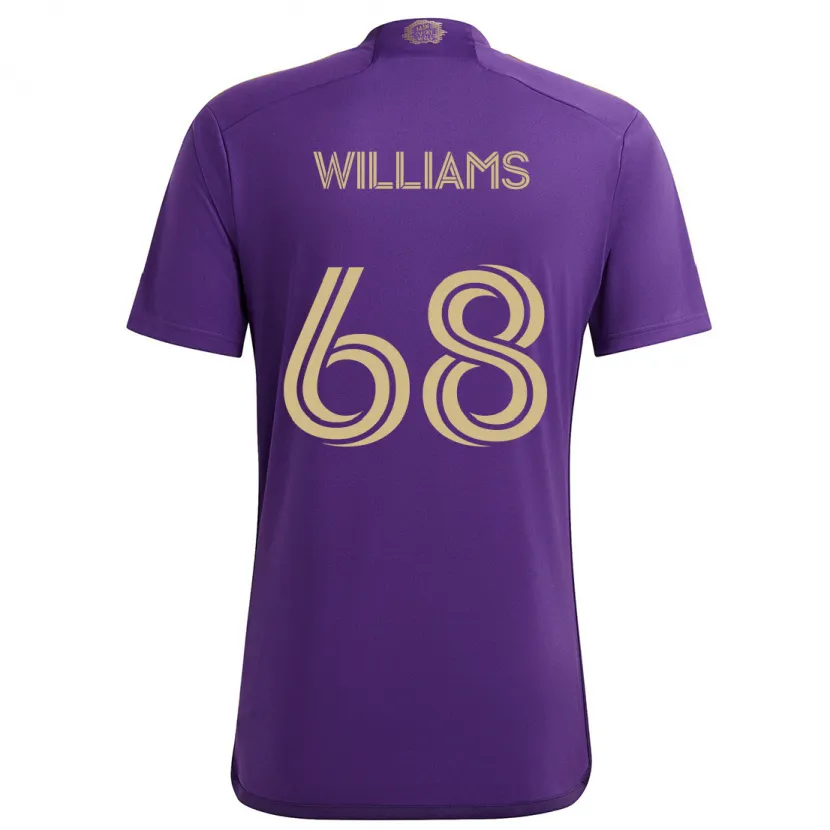 Danxen Niño Camiseta Thomas Williams #68 Púrpura Amarillo 1ª Equipación 2024/25 La Camisa