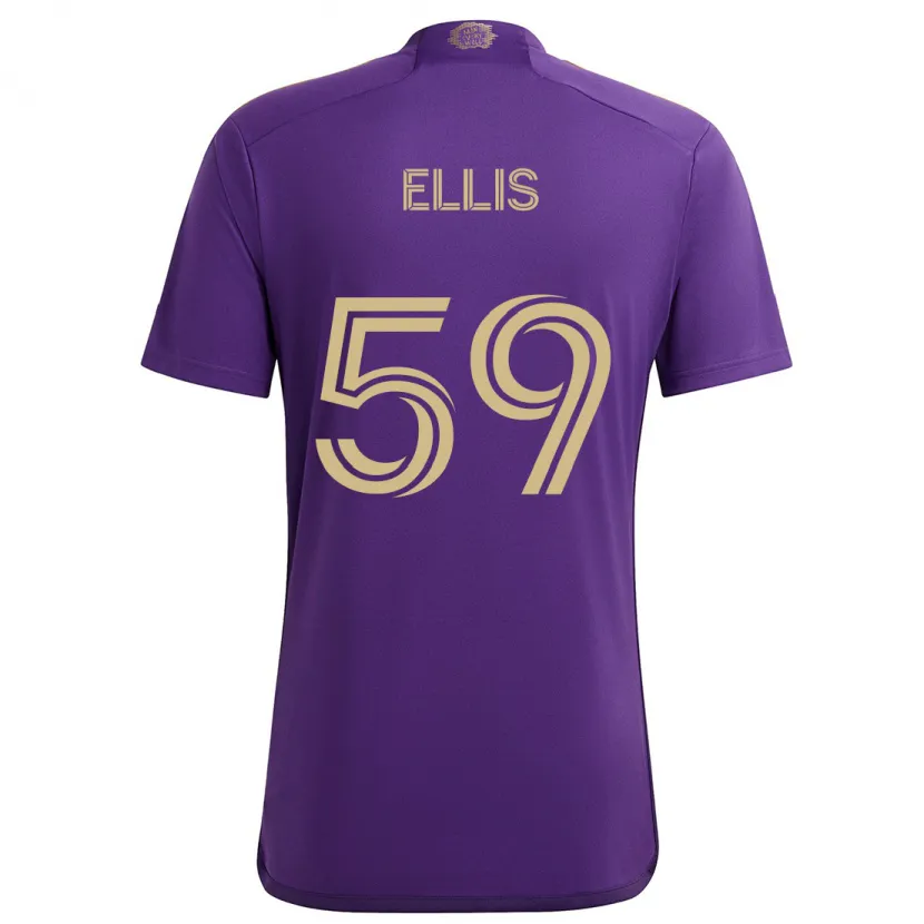 Danxen Niño Camiseta Justin Ellis #59 Púrpura Amarillo 1ª Equipación 2024/25 La Camisa