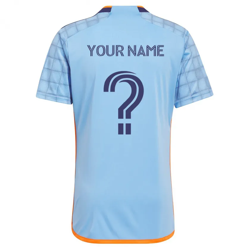 Danxen Niño Camiseta Su Nombre #0 Azul Naranja 1ª Equipación 2024/25 La Camisa