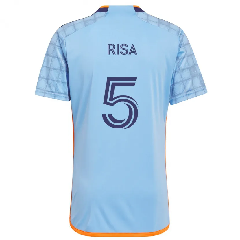 Danxen Niño Camiseta Birk Risa #5 Azul Naranja 1ª Equipación 2024/25 La Camisa