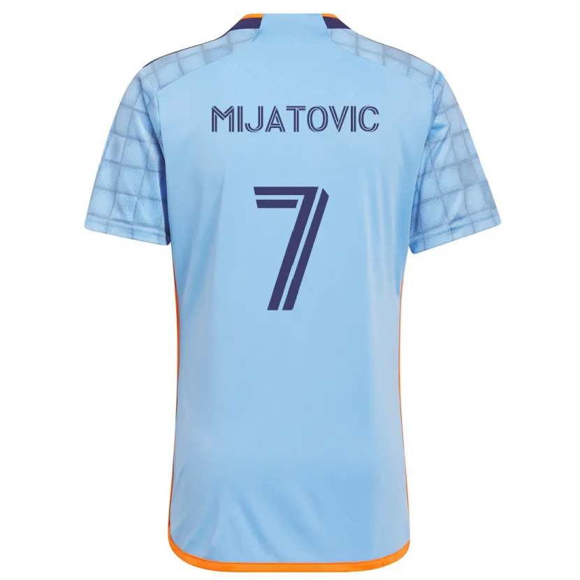 Danxen Niño Camiseta Jovan Mijatovic #7 Azul Naranja 1ª Equipación 2024/25 La Camisa