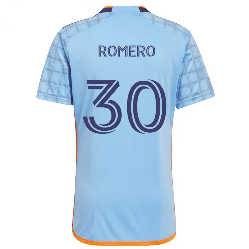 Danxen Niño Camiseta Tomás Romero #30 Azul Naranja 1ª Equipación 2024/25 La Camisa