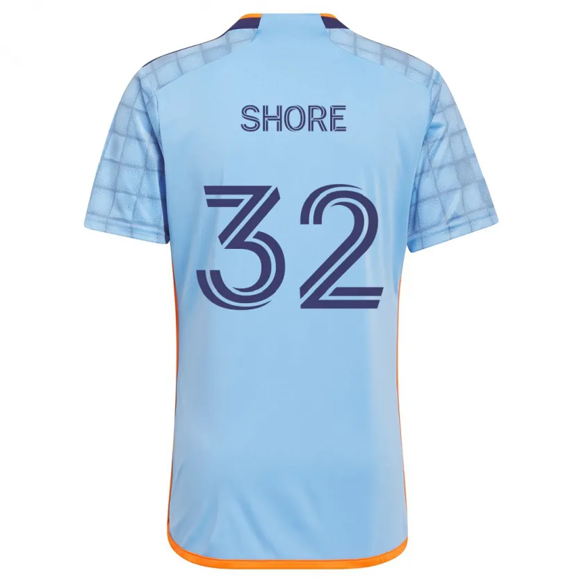 Danxen Niño Camiseta Jonathan Shore #32 Azul Naranja 1ª Equipación 2024/25 La Camisa