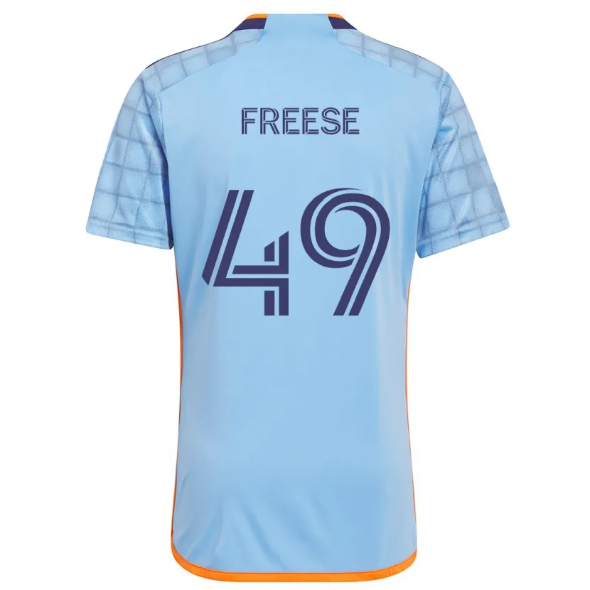 Danxen Niño Camiseta Matt Freese #49 Azul Naranja 1ª Equipación 2024/25 La Camisa