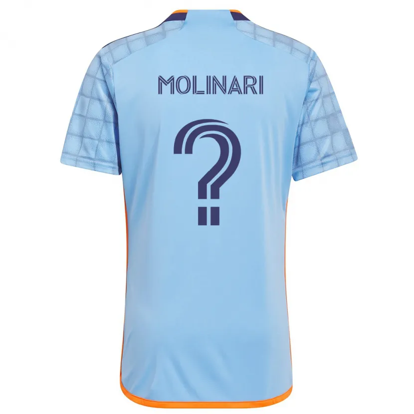 Danxen Niño Camiseta Peter Molinari #0 Azul Naranja 1ª Equipación 2024/25 La Camisa