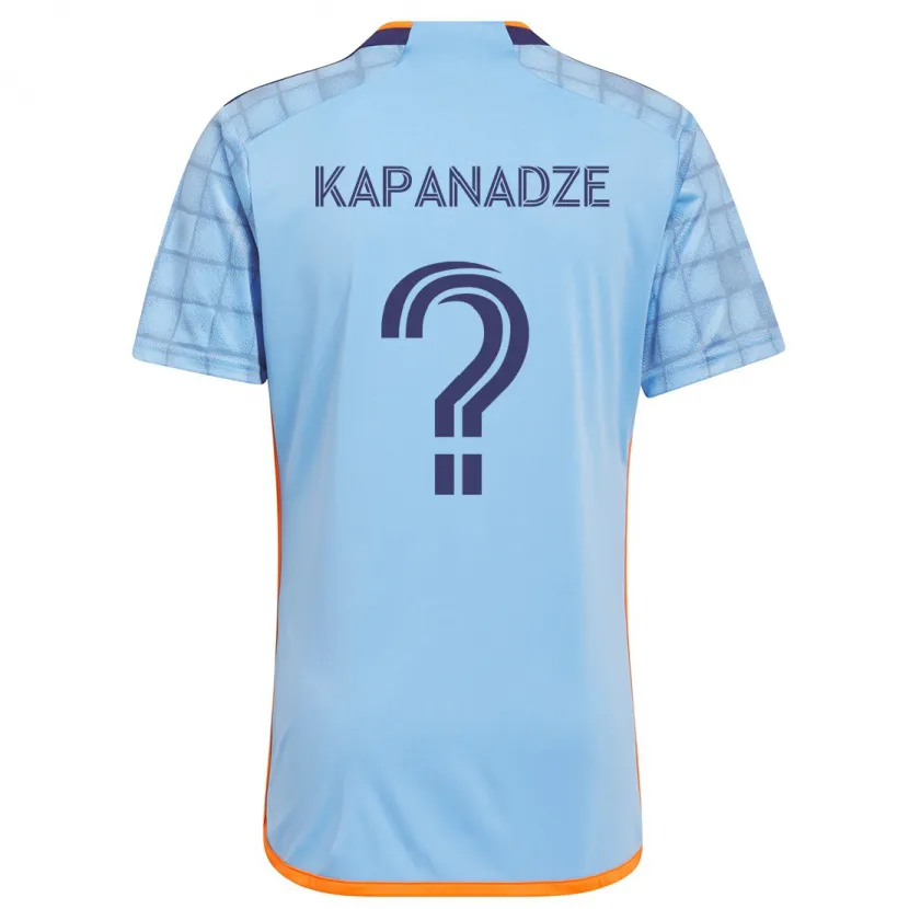 Danxen Niño Camiseta Nicholas Kapanadze #0 Azul Naranja 1ª Equipación 2024/25 La Camisa