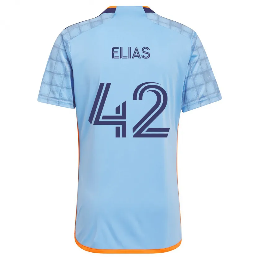 Danxen Niño Camiseta Piero Elias #42 Azul Naranja 1ª Equipación 2024/25 La Camisa