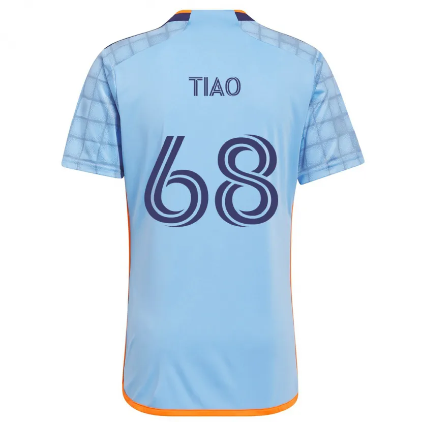 Danxen Niño Camiseta Christopher Tiao #68 Azul Naranja 1ª Equipación 2024/25 La Camisa