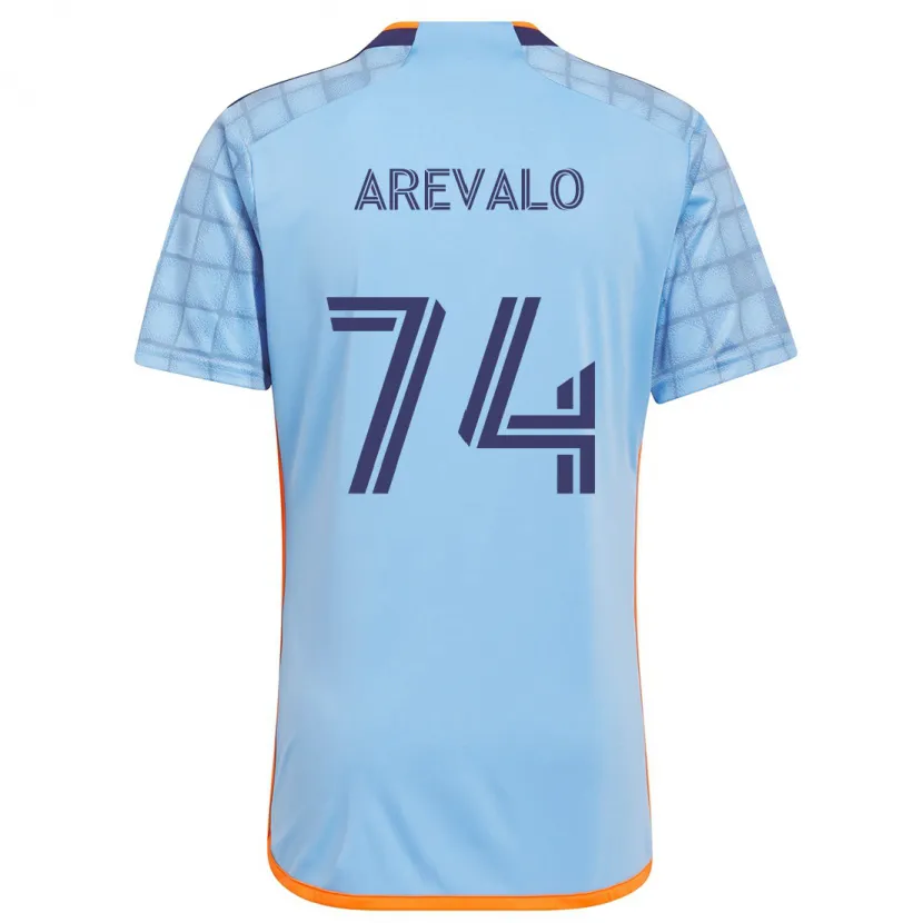 Danxen Niño Camiseta Ronny Arévalo #74 Azul Naranja 1ª Equipación 2024/25 La Camisa