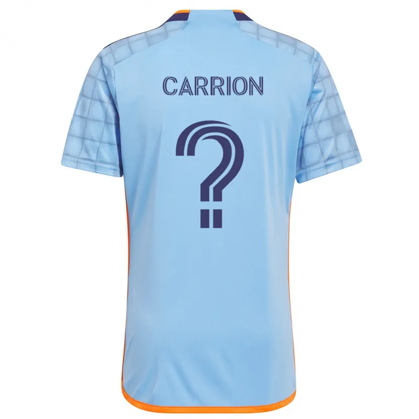 Danxen Niño Camiseta Emanuel Carrion #0 Azul Naranja 1ª Equipación 2024/25 La Camisa