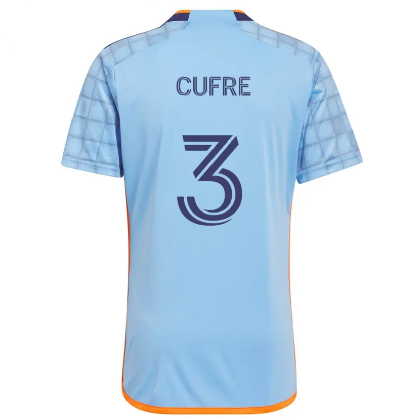 Danxen Niño Camiseta Braian Cufré #3 Azul Naranja 1ª Equipación 2024/25 La Camisa