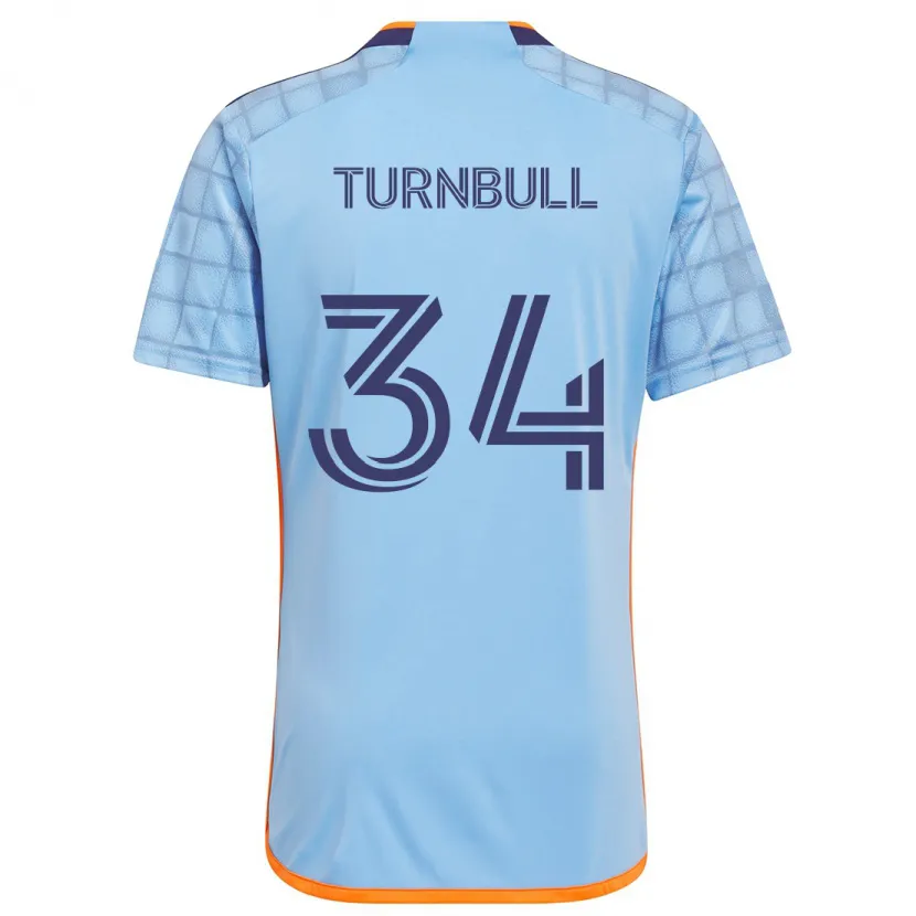 Danxen Niño Camiseta Stephen Turnbull #34 Azul Naranja 1ª Equipación 2024/25 La Camisa