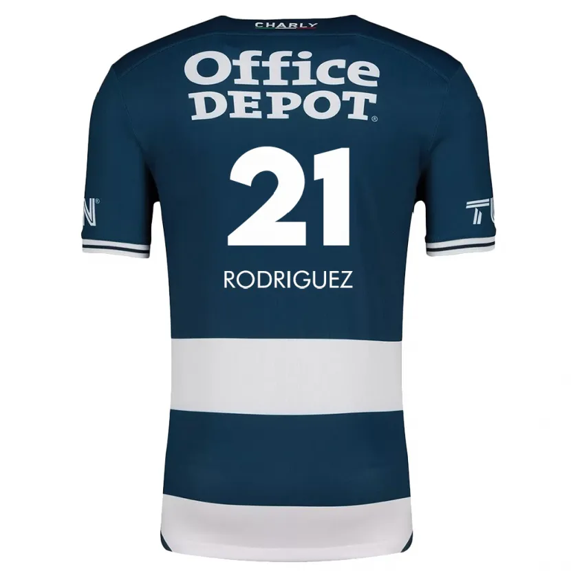 Danxen Niño Camiseta Valentín Rodríguez #21 Azul Blanco 1ª Equipación 2024/25 La Camisa