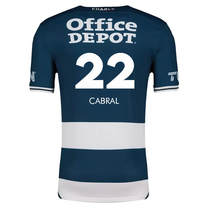 Danxen Niño Camiseta Gustavo Cabral #22 Azul Blanco 1ª Equipación 2024/25 La Camisa