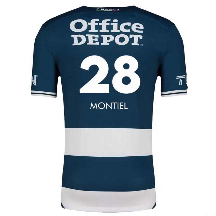 Danxen Niño Camiseta Elías Montiel #28 Azul Blanco 1ª Equipación 2024/25 La Camisa