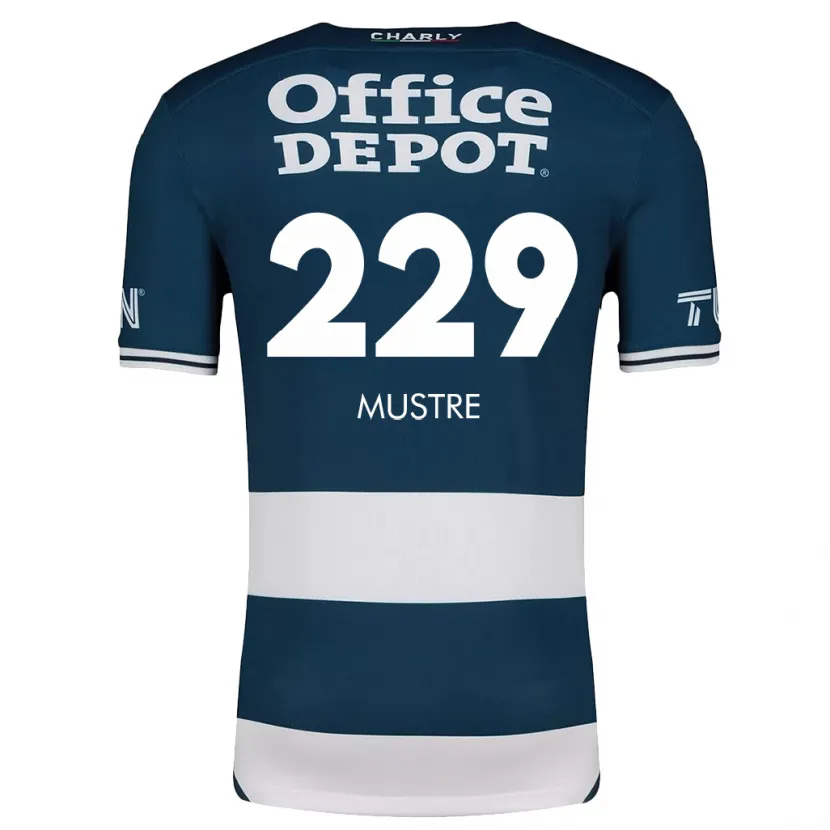 Danxen Niño Camiseta Eduardo Mustre #229 Azul Blanco 1ª Equipación 2024/25 La Camisa