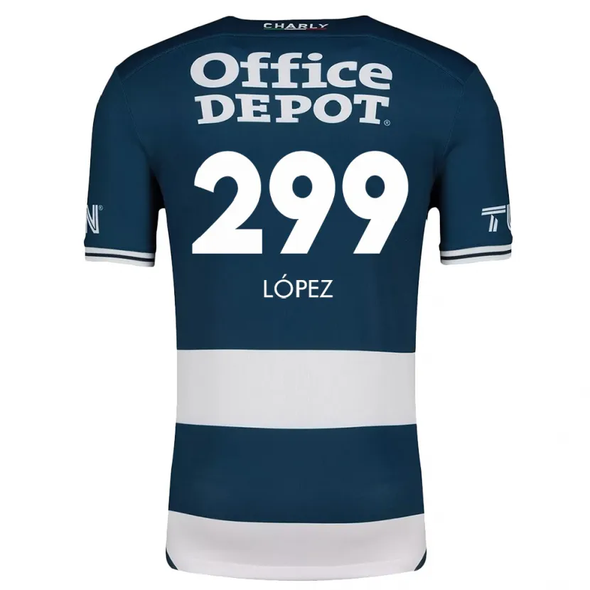 Danxen Niño Camiseta Santiago López #299 Azul Blanco 1ª Equipación 2024/25 La Camisa