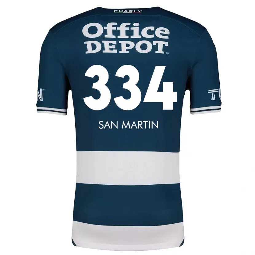 Danxen Niño Camiseta Uziel San Martín #334 Azul Blanco 1ª Equipación 2024/25 La Camisa