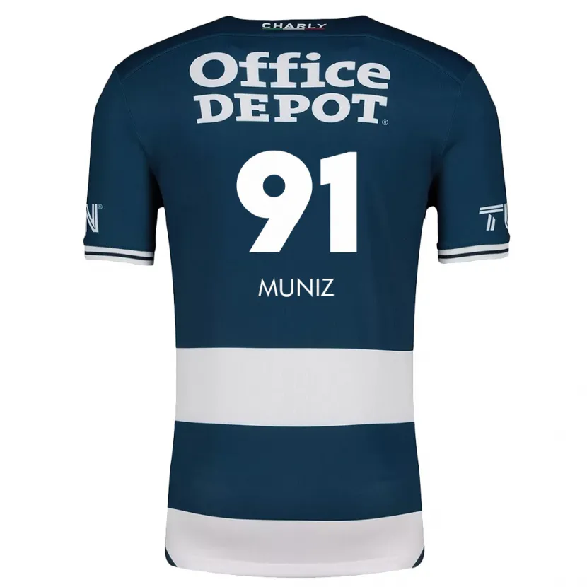 Danxen Niño Camiseta Brandon Muñiz #91 Azul Blanco 1ª Equipación 2024/25 La Camisa