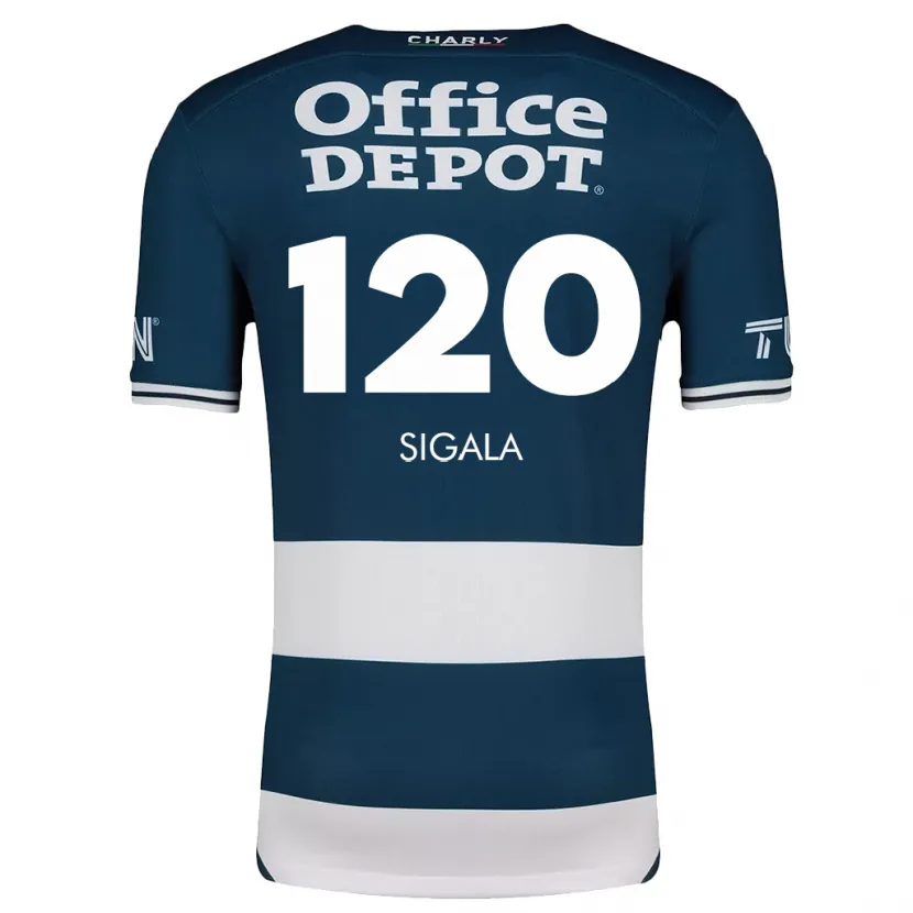 Danxen Niño Camiseta Juan Sigala #120 Azul Blanco 1ª Equipación 2024/25 La Camisa