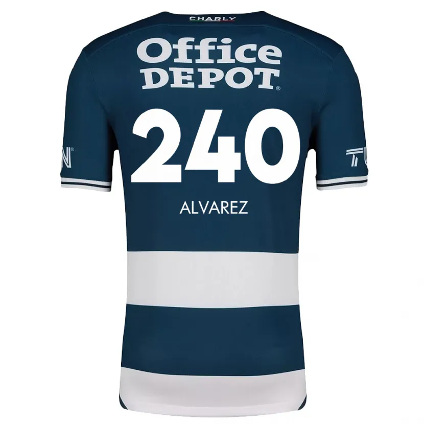 Danxen Niño Camiseta Gael Álvarez #240 Azul Blanco 1ª Equipación 2024/25 La Camisa