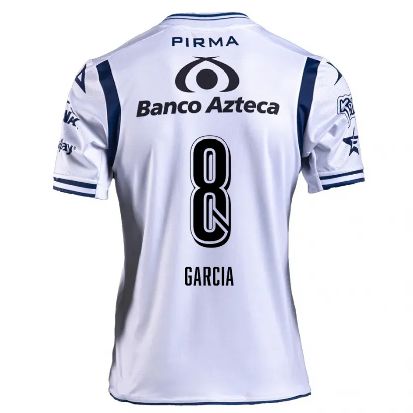 Danxen Niño Camiseta Luis García #8 Blanco Azul Marino 1ª Equipación 2024/25 La Camisa